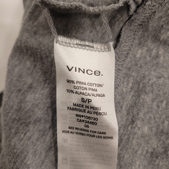 Vince long sleeve grey top size small. Pima cotton/alpaca - Picture 4 of 7
